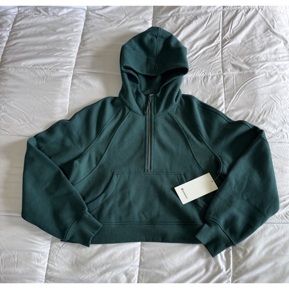 lululemon athletica Tops - New lululemon Scuba Oversized Half Zip Hoodie Size M/L Storm Teal Sold Out